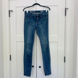 Madewell skinny jeans with ripped knee